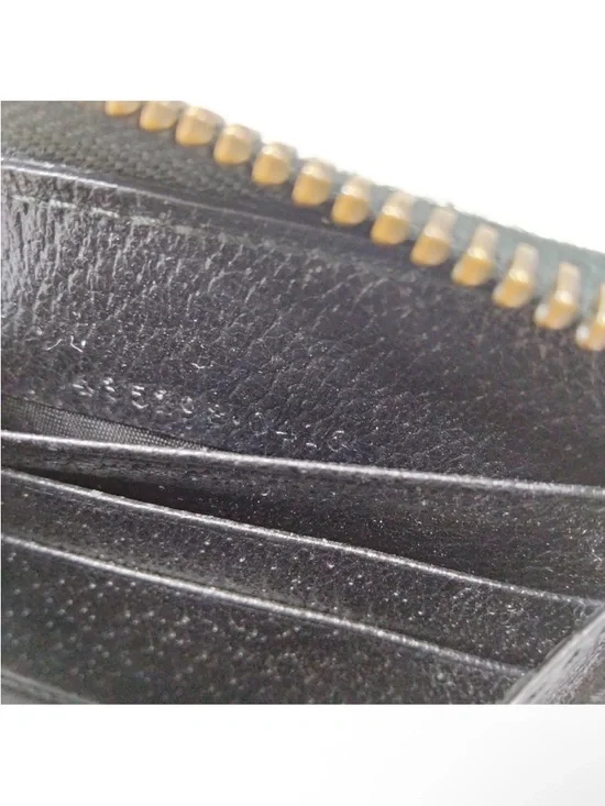 Gucci Agora Web Black Leather Long Zippy Wallet with Red & Green Sherry Line - Picture 9 of 15